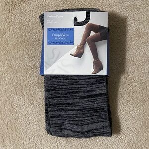Simply Vera Vera Wang Charcoal and Black Striped Tights